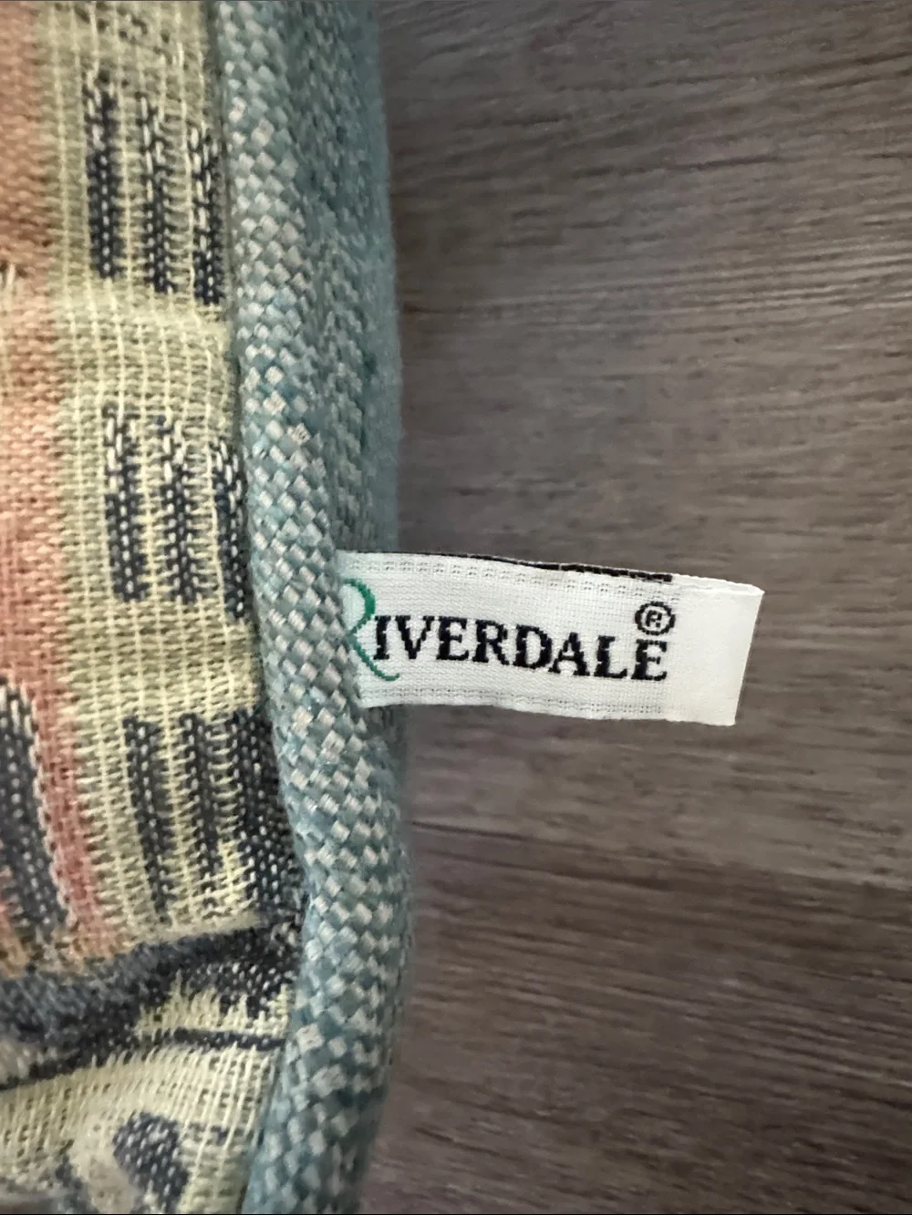 Vintage Riverdale throw pillow. Rainbow row tapestry